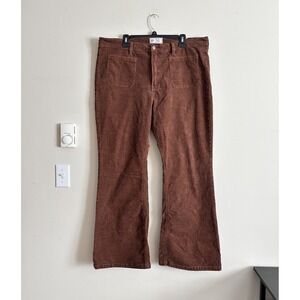 GAP 70s Flare High Rise Corduroy Pants Sable Brown Plus Size 20 Retro Casual